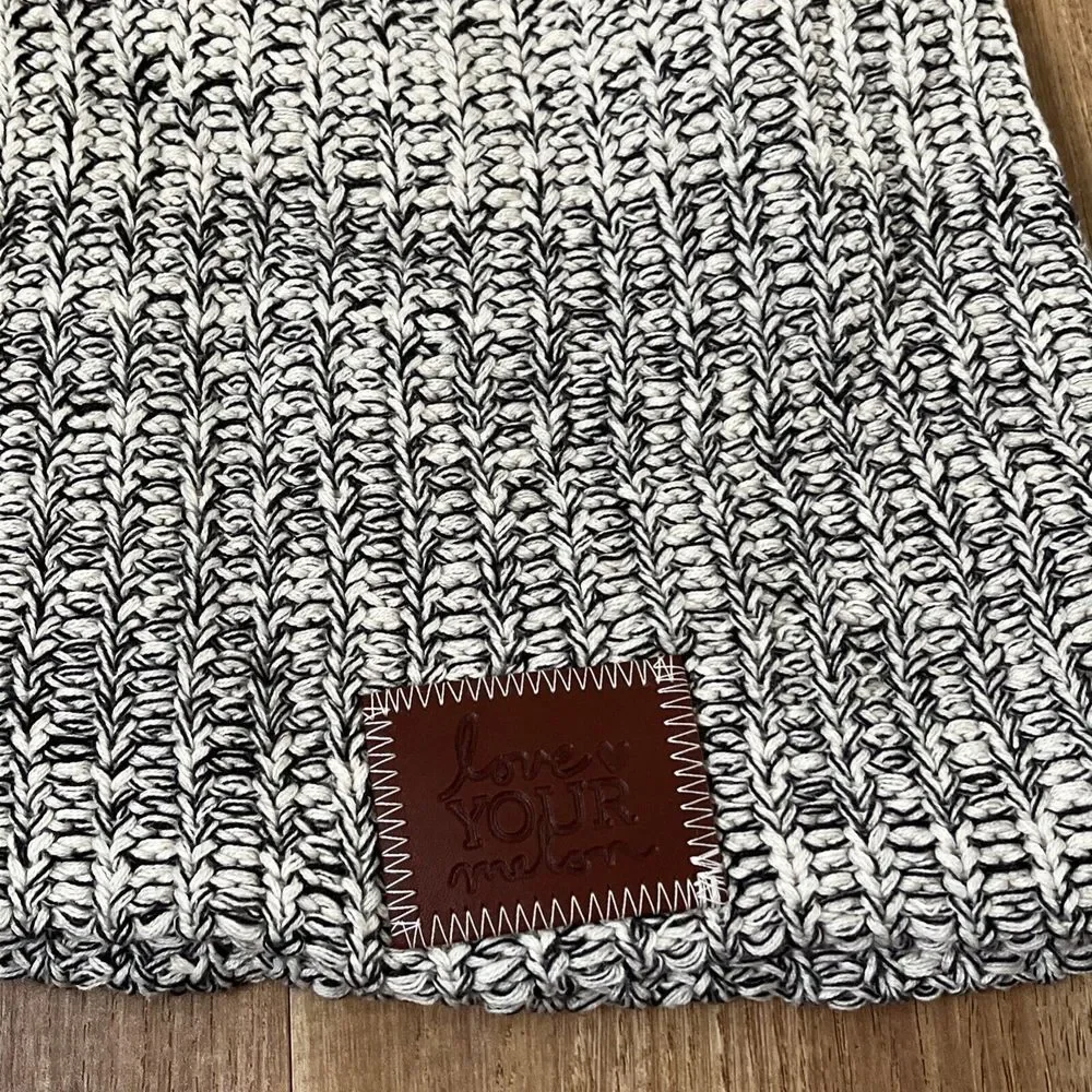 Love Your Melon | Black Speckled‎ Beanie Logo Patch